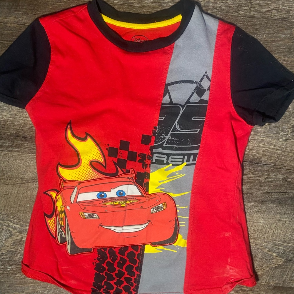 Disney Red and Gray T-Shirt with Black Trim